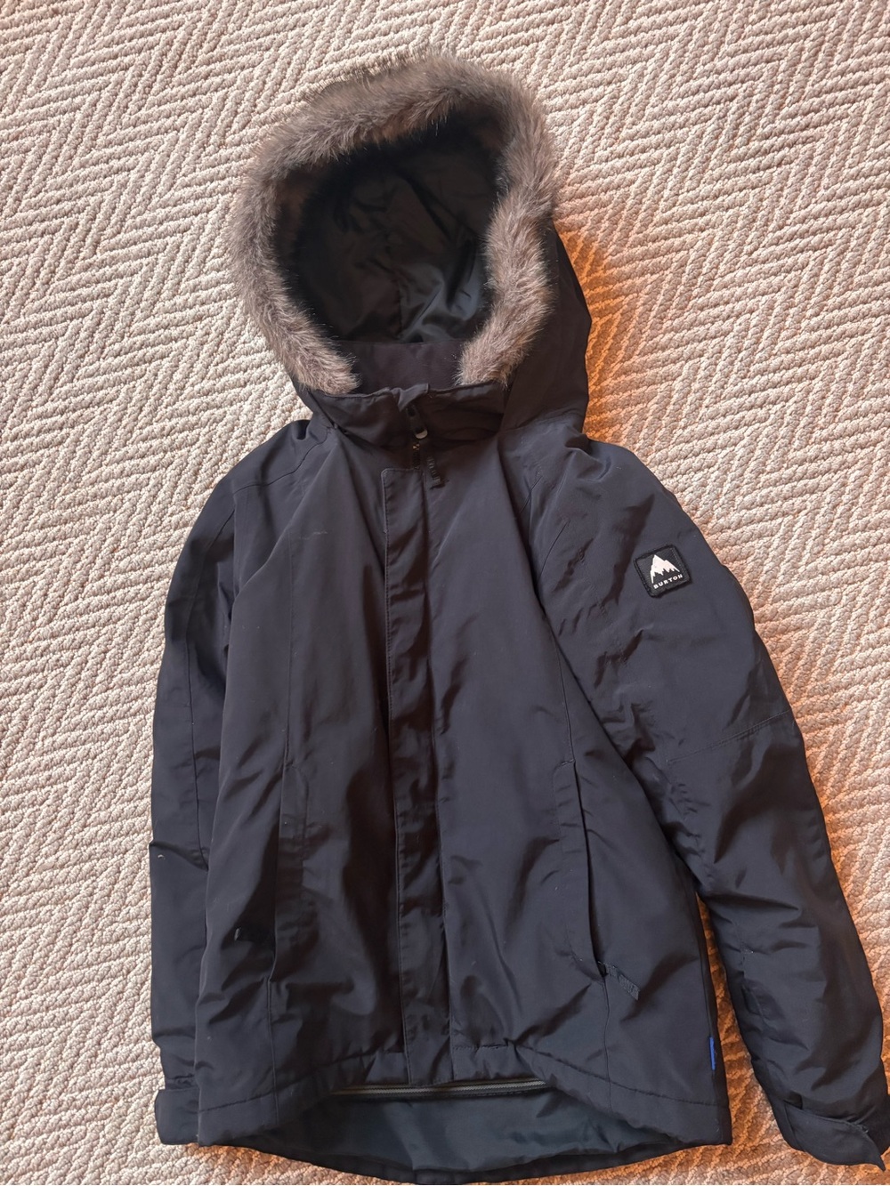 Girls Black Burton Winter Jacket with removable Faux-Fur YS (8)
